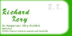 richard kery business card